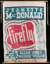 3d263 FIREFLY silk banner '37 Jeanette MacDonald, Allan Jones, Warren William, rare!