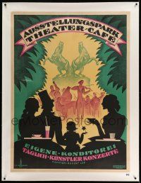 3d284 AUSSTELLUNGSPARK THEATER-CAFE linen 35x47 German advertising poster '19 great Vogenauer art!