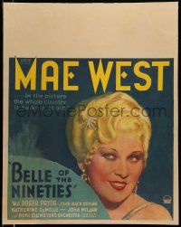 3d214 BELLE OF THE NINETIES jumbo WC '34 art of Mae West, who the whole country is talking about!