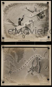 3d197 VICTORY THROUGH AIR POWER 20 8x10 stills '43 Walt Disney, wild World War II cartoon images!