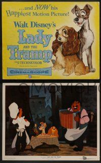 3d131 LADY & THE TRAMP 9 LCs '55 Walt Disney cartoon canine classic, great scenes, ultra rare!