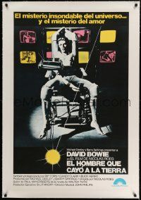 3f068 MAN WHO FELL TO EARTH linen Argentinean '76 Nicolas Roeg, cool different image of David Bowie!