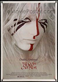 3f177 CLAN OF THE CAVE BEAR linen 1sh '86 fantastic image of Daryl Hannah in tribal make up!