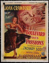 3f095 FLAMINGO ROAD linen Belgian '49 Michael Curtiz, different art of bad girl Joan Crawford!