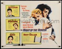 3f105 NIGHT OF THE HUNTER linen style B 1/2sh '55 different images of Mitchum, Winters & Gish!