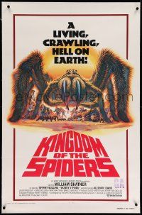 3f266 KINGDOM OF THE SPIDERS linen int'l 1sh '77 different art, a living crawling Hell on Earth!