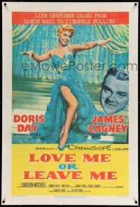 3f282 LOVE ME OR LEAVE ME linen 1sh '55 full-length sexy Doris Day as Ruth Etting, James Cagney!