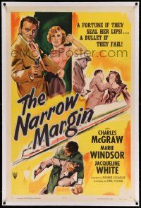 3f302 NARROW MARGIN linen 1sh '52 Richard Fleischer classic film noir, McGraw, Windsor!