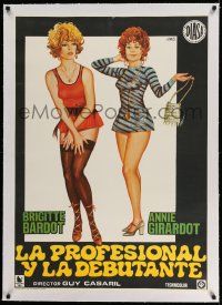 3f060 NOVICES linen Spanish '76 different Jano art of sexy Brigitte Bardot & Annie Girardot!
