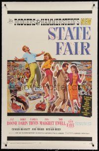 3f359 STATE FAIR linen 1sh '62 Pat Boone, Ann-Margret, Rodgers & Hammerstein musical!