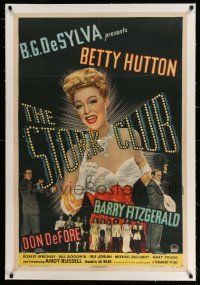 3f362 STORK CLUB linen 1sh '45 Barry Fitzgerald, Don DeFore, great art of pretty Betty Hutton!