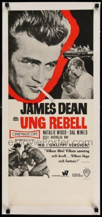 3f057 REBEL WITHOUT A CAUSE linen Swedish stolpe R68 Nicholas Ray, different images of James Dean!