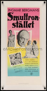 3f058 WILD STRAWBERRIES linen Swedish stolpe '57 Ingmar Bergman's Smultronstallet, Victor Sjostrom