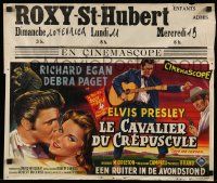 3g223 LOVE ME TENDER Belgian '56 1st Elvis Presley, great art with Debra Paget & with guitar!