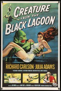 3g363 CREATURE FROM THE BLACK LAGOON S2 recreation 1sh 2002 art of monster holding sexy Julie Adams!