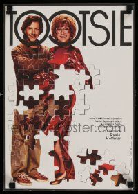 3g264 TOOTSIE Czech 11x16 '82 Dustin Hoffman in drag & as himself, Tomanek jigsaw puzzle design!