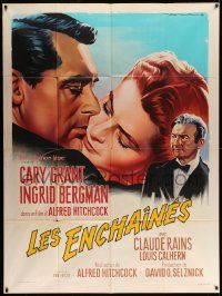 3g029 NOTORIOUS French 1p R63 Soubie art of Cary Grant & Ingrid Bergman, Alfred Hitchcock classic
