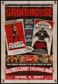 3g428 GRINDHOUSE advance DS 1sh '07 Rodriguez & Quentin Tarantino, Planet Terror & Death Proof!