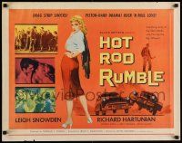 3g388 HOT ROD RUMBLE style A 1/2sh '57 slick chicks, car racing drag strip shocks, rock & roll love!