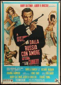 3g092 FROM RUSSIA WITH LOVE Italian 1p R70s different art of Connery as James Bond + sexy girls!