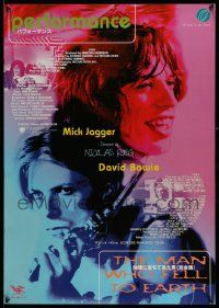 3g338 PERFORMANCE/MAN WHO FELL TO EARTH Japanese '98 cool image of David Bowie & Mick Jagger!