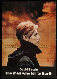 3g157 MAN WHO FELL TO EARTH 1sh '76 Nicolas Roeg, alien David Bowie close up profile!