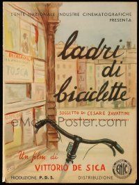 3g090 BICYCLE THIEF Italian pressbook '48 Vittorio De Sica classic, with original poster images!