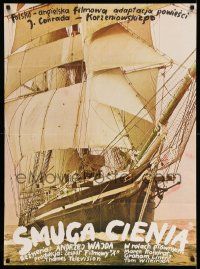 3g298 SHADOW LINE Polish 27x36 '77 Joseph Conrad novel, sailing ship, Jerzy Czeniawski design!