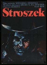 3g277 STROSZEK: A BALLAD Polish 23x33 '79 Werner Herzog, Pagowski art of Bruno S. in cowboy hat!