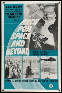 3g163 RACE FOR SPACE & BEYOND 1sh '65 latest & farthest Gemini adventures filmed in space, rare!