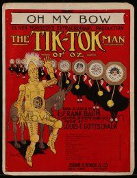 3g119 TIK-TOK MAN OF OZ sheet music '13 Oh My Bow, wonderful art by Rowland, ultra rare!