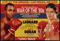 3g018 WAR OF THE '80S 15x22 special '89 Sugar Ray Leonard vs Roberto Duran, boxing in Las Vegas!