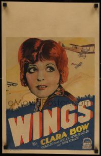 3g053 WINGS WC '29 William Wellman Best Picture winner starring Clara Bow, cool WWI airplane art!