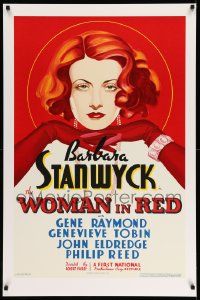 3g371 WOMAN IN RED S2 recreation 1sh 2000 wonderful striking artwork of Barbara Stanwyck!