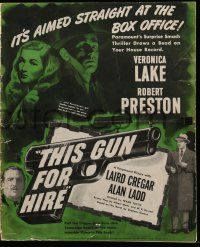 3g076 THIS GUN FOR HIRE pressbook '42 Alan Ladd & Veronica Lake, film noir classic, ultra rare!