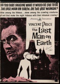 3g115 VINCENT PRICE signed pressbook '64 great advertising images for The Last Man on Earth!