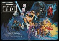 3h081 RETURN OF THE JEDI British quad '83 George Lucas classic, completely different art by Kirby!