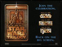 3h084 STAR WARS TRILOGY DS British quad '97 George Lucas, Empire Strikes Back, Return of the Jedi!