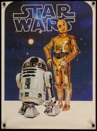 3h201 STAR WARS 20x28 commercial poster '77 George Lucas, classic image of C-3PO and R2-D2!