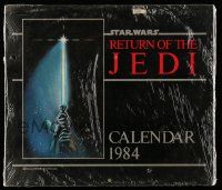 3h420 RETURN OF THE JEDI 11x12 Calendar '83 hands holding lightsaber by Tim Reamer on cover!