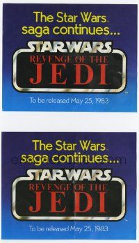 3h444 RETURN OF THE JEDI 2 advertisements '82 George Lucas, Revenge of the Jedi, Kenner toys!
