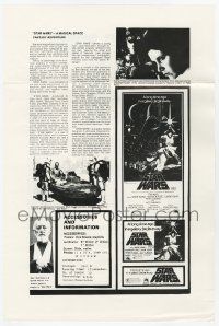 3h095 STAR WARS Australian press sheet '77 George Lucas, great images & information!