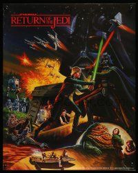 3h235 RETURN OF THE JEDI 2-sided 18x22 special '83 Keely art of Luke vs Vader battle, Hi-C promo!