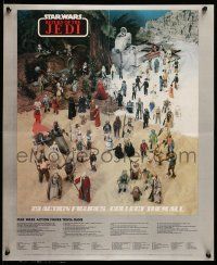 3h234 RETURN OF THE JEDI 2-sided 18x22 special '83 great image of figurines by Kenner!