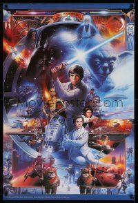 3h270 STAR WARS 20TH ANNIVERSARY 24x36 special '97 the Skywalker saga, artwork by Tsuneo Sanda!