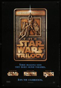 3h172 STAR WARS TRILOGY 1sh '97 George Lucas, Empire Strikes Back, Return of the Jedi!
