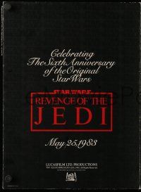 3h356 RETURN OF THE JEDI 4pg promo brochure '83 Lucas classic, advertised as Revenge of the Jedi!