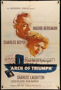 3j053 ARCH OF TRIUMPH 1sh '47 Ingrid Bergman, Charles Boyer, Erich Maria Remarque novel!