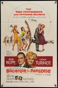 3j063 BACHELOR IN PARADISE 1sh '61 world's greatest lover Bob Hope romances sexy Lana Turner!