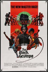3j095 BLACK GESTAPO 1sh '75 Ken Barr art, Ghetto Warriors, The New Master Race!